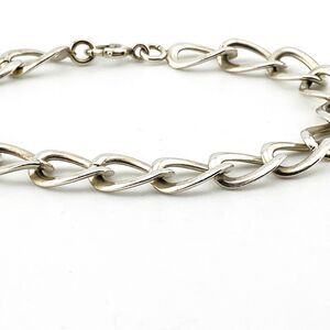 Vintage Chunky Sterling Silver 9mm Curb Chain Bracelet Signed Ballou 7 1/4 In